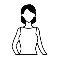 woman faceless standing on white background