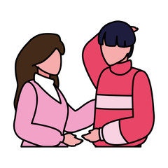 couple of people on white background