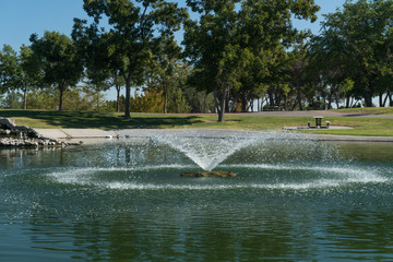 Las Cruces New Mexico park fountain close up.