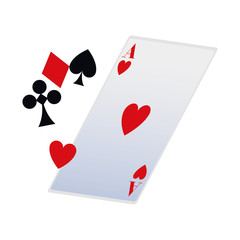 playing cards symbols and ace of heart card icon, flat design