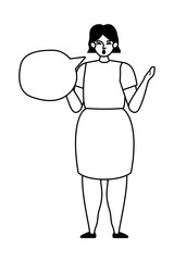 Avatar woman with communication bubble vector design