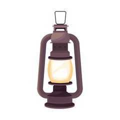camping lantern icon, flat design © Jemastock