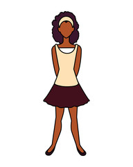 woman faceless standing on white background
