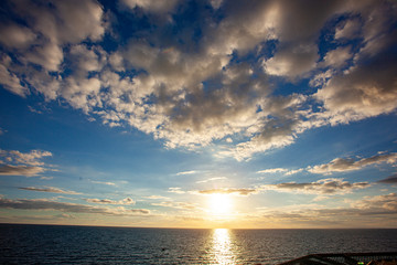 sunset over the sea