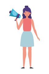 Woman protesting for human rights vector design