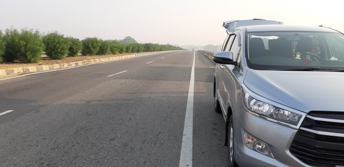 Beautiful sunset on roads of Indian Highways