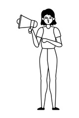 Woman protesting for human rights vector design