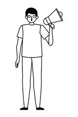 Man protesting for human rights vector design