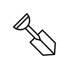 shovel tool architecture icon line style
