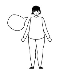 Avatar woman with communication bubble vector design