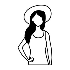 woman faceless standing on white background