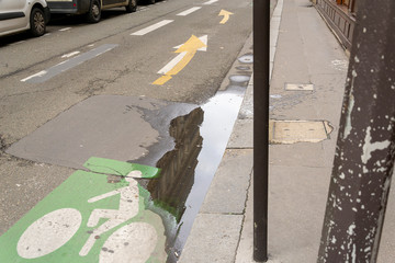 Marquage de zone cyclable sur route