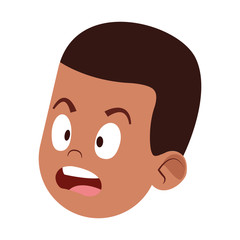 scared man icon, flat design