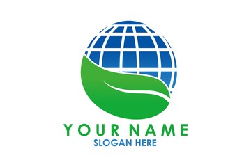 Globe logo design, Globe Nature symbol inspiration vector template