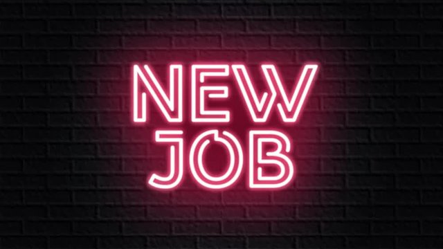red neon video animation new job