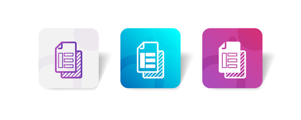 file report document layout outline and solid icon in smooth gradient background button