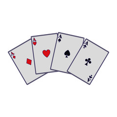 aces of playing cards icon over white background, colorful design ,