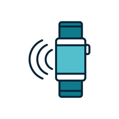 smart watch connection signal internet of things line and fill icon