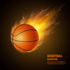 Obraz premium Realistic basketball background. Vector illustration