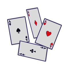 aces of playing cards icon, flat design