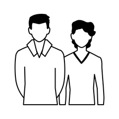 men faceless with different poses on white background