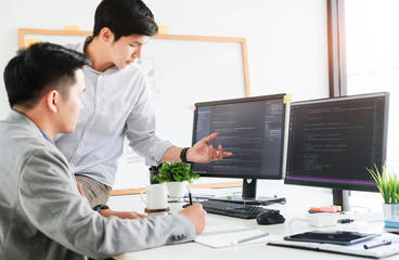 Cropped shot view Developing programming and coding technologies. Website design. Programmer...