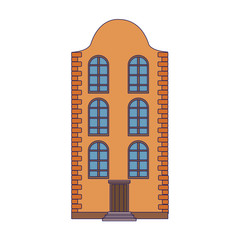 old building icon, flat design