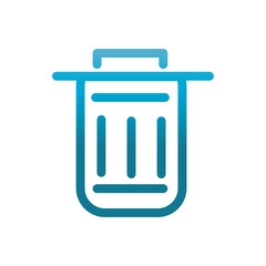 trash can user interface blue gradient