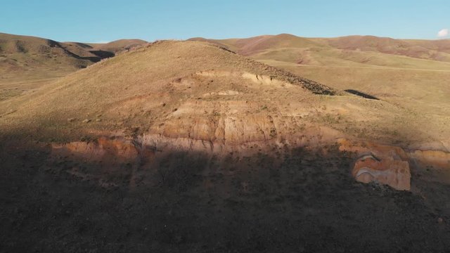 A pan over an interesting rock formation located east of Denver