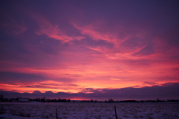 Obraz premium Sunset 30 miles west of Badlands National Park
