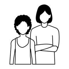 men faceless with different poses on white background