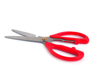 Scissors isolated on white background. Close up..