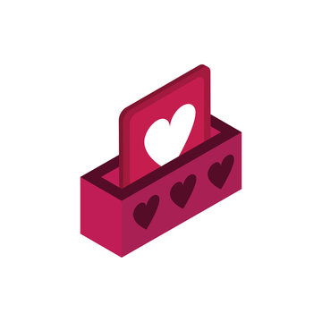 Happy Valentines Day Love Romantic Isometric Icon