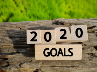 2020 goals text on wooden blocks