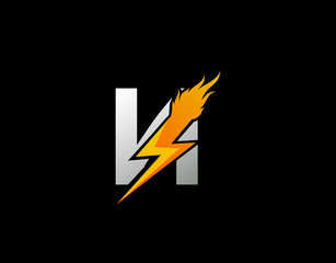 Fire Flash N Letter Logo Icon