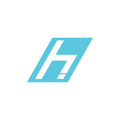 letter h simple geometric logo vector