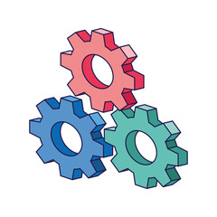 gear wheels icon, flat design