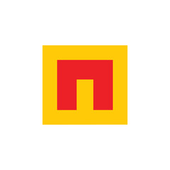 letter n simple geometric square logo