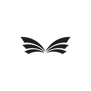 stripes geometric book wings logo vector