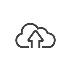 arrow up cloud geometric clean symbol vector
