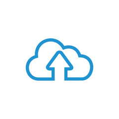 arrow up cloud geometric clean symbol vector