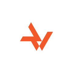 abstract letter w arrow geometric logo vector