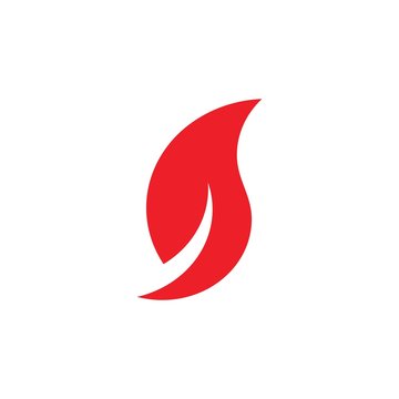 letter s simple curves red flame geometric design logo vector