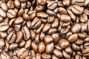 close up on coffee beans