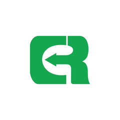 letter cr linked geometric logo vector