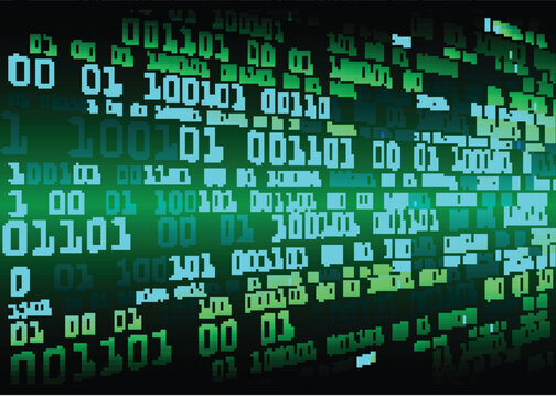 green binary cyber circuit future technology concept background