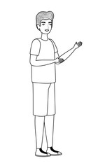 Cute man cartoon drawing vector design