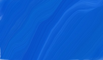 elegant curvy swirl waves background design with strong blue, royal blue and corn flower blue color