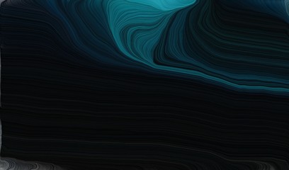 smooth swirl waves background design with black, teal and dark slate gray color
