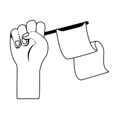Hand holding white flag vector design